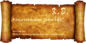 Kesztenbaum Daniló névjegykártya